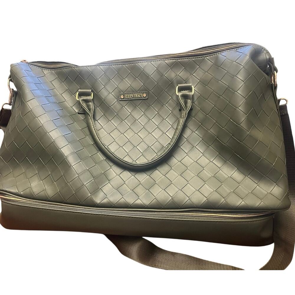 Ellen Tracy Olive Green Travel Duffel Bag